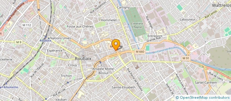 localisation de l'entreprise B2M à ROUBAIX