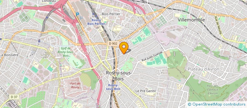 localisation de l'entreprise B2M INVEST à ROSNY-SOUS-BOIS