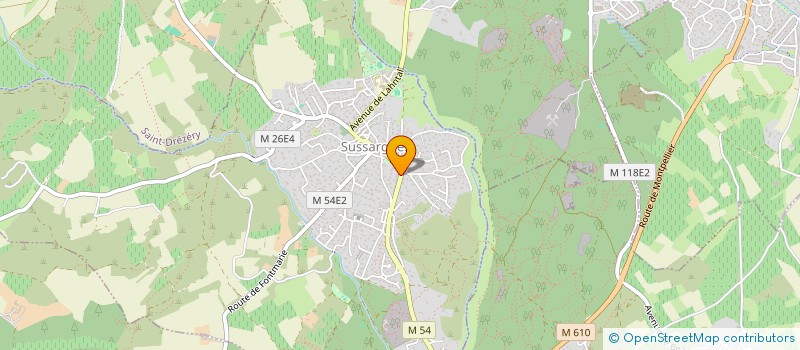localisation de l'entreprise B3E  SUSSARGUES