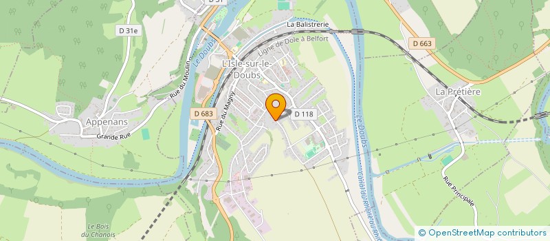 localisation de l'entreprise B4 (SCI)  L'ISLE-SUR-LE-DOUBS