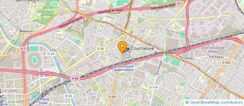 localisation de l'entreprise B4E à LA COURNEUVE