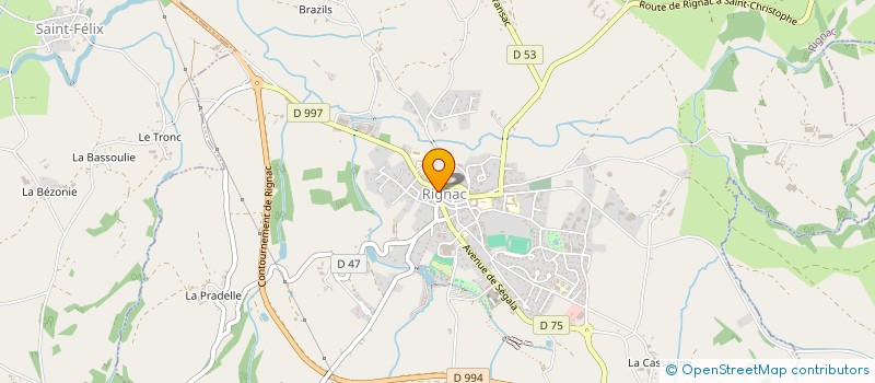 localisation de l'entreprise BA O'CARRE à RIGNAC