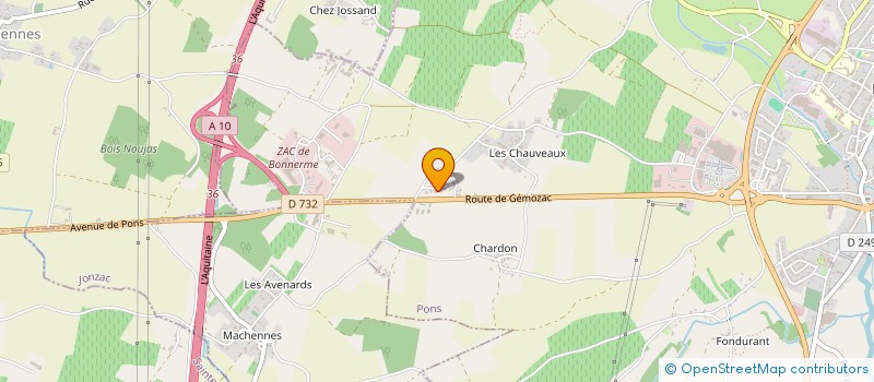 localisation de l'entreprise BACCHUS BOLLEE  PONS