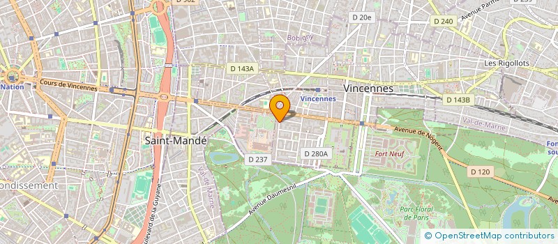 localisation de l'entreprise BACULARD DU PETIT PARC à VINCENNES