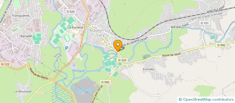 localisation de l'entreprise BADMINTON ARPAJONNAIS-CLUB à ARPAJON-SUR-CERE
