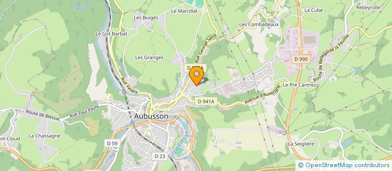 localisation de l'entreprise BADMINTON CLUB AUBUSSON à AUBUSSON