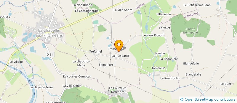 localisation de l'entreprise BADMINTON CLUB DE COMBOURG  LA CHAPELLE-AUX-FILTZMEENS