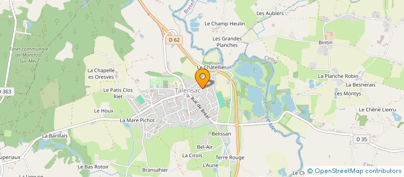 localisation de l'entreprise  BADMINTON CLUB DE TALENSAC  [B.C.T]  TALENSAC