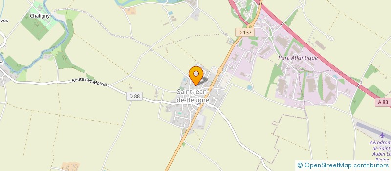 localisation de l'entreprise BADMINTON CLUB DU PAYS DE SAINTE HERMINE.  SAINT-JEAN-DE-BEUGNE