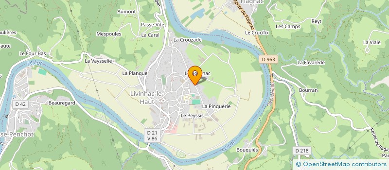 localisation de l'entreprise BADMINTON-CLUB LES RIVES DU LOT  LIVINHAC-LE-HAUT