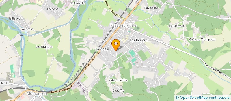 localisation de l'entreprise BADMINTON CLUB RAZACOIS  RAZAC-SUR-L'ISLE