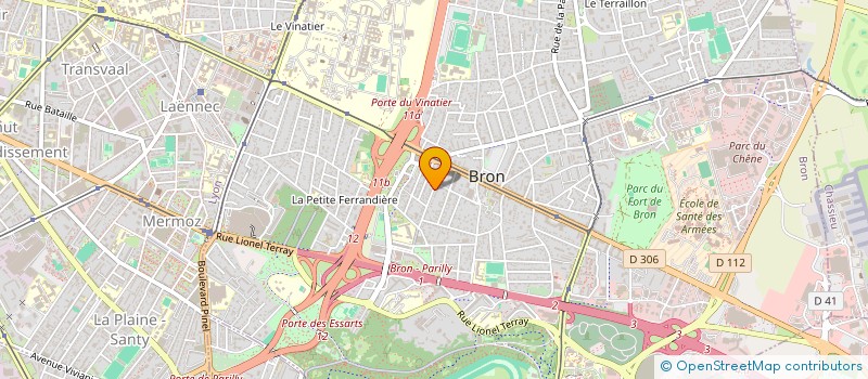localisation de l'entreprise BADMINTON EVASION BRON à BRON