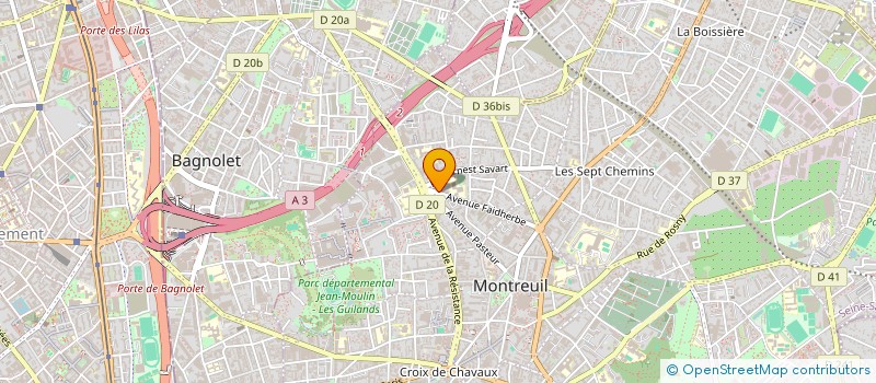 localisation de l'entreprise BAGAMAIN à MONTREUIL