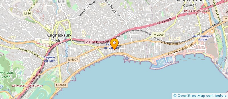 localisation de l'entreprise BAGUS CREATION à CAGNES-SUR-MER