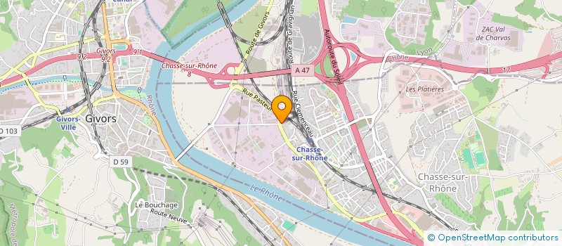 localisation de l'entreprise BAILLY ET RHETY SA  CHASSE-SUR-RHONE