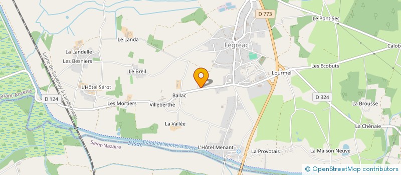 localisation de l'entreprise BALYAC  FEGREAC