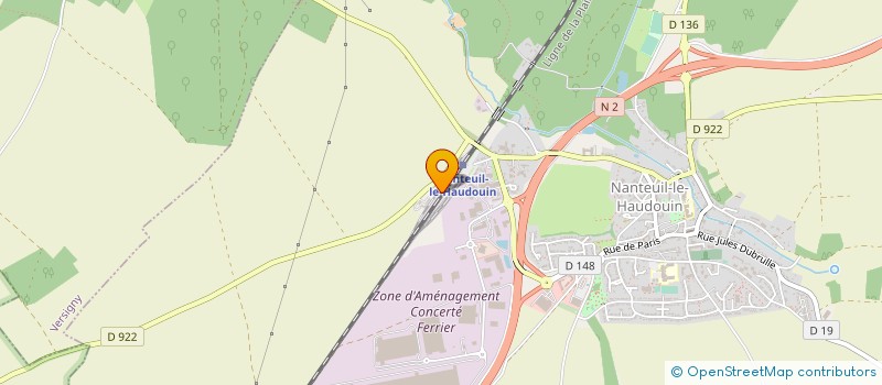 localisation de l'entreprise BAR HOTEL RESTAURANT DU CHEMIN DE FER  NANTEUIL-LE-HAUDOUIN