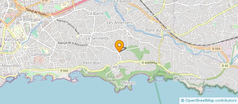 localisation de l'entreprise BAR TABAC DU CAP BRUN à TOULON