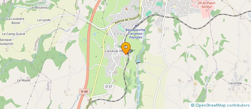 localisation de l'entreprise BARAQUE DE LAURENS à BARAQUEVILLE