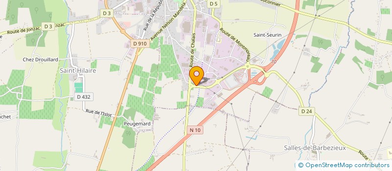 localisation de l'entreprise BARBEZIEUX AMBULANCES  BARBEZIEUX SAINT HILAIRE