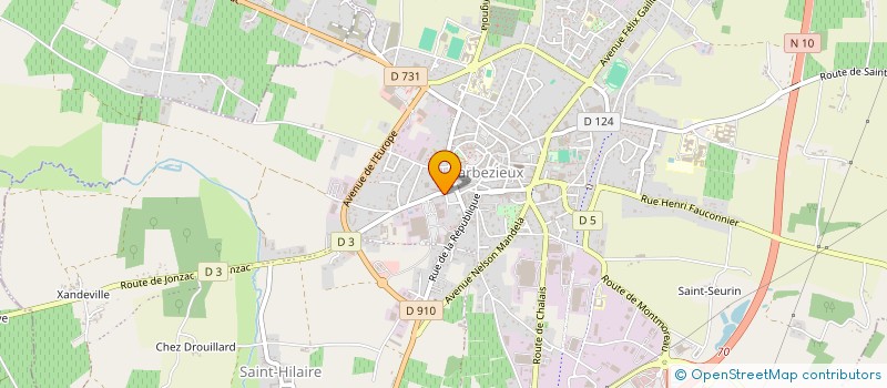 localisation de l'entreprise BARBEZIEUX LUMINAIRES à BARBEZIEUX-SAINT-HILAIRE