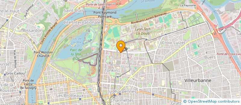 localisation de l'entreprise BARET MAX ET BARET JOSEPHINE  VILLEURBANNE