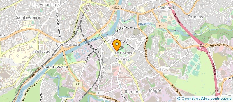 localisation de l'entreprise BARGUE à LIMOGES