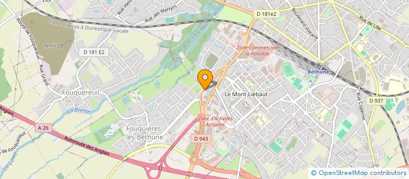 localisation de l'entreprise BARTIER POTTIEZ à FOUQUIERES-LES-BETHUNE