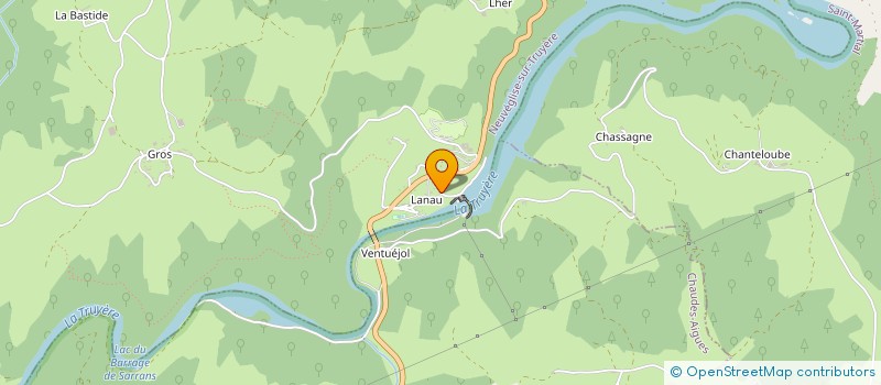 localisation de l'entreprise BASE NAUTIQUE DE LANAU à NEUVEGLISE-SUR-TRUYERE