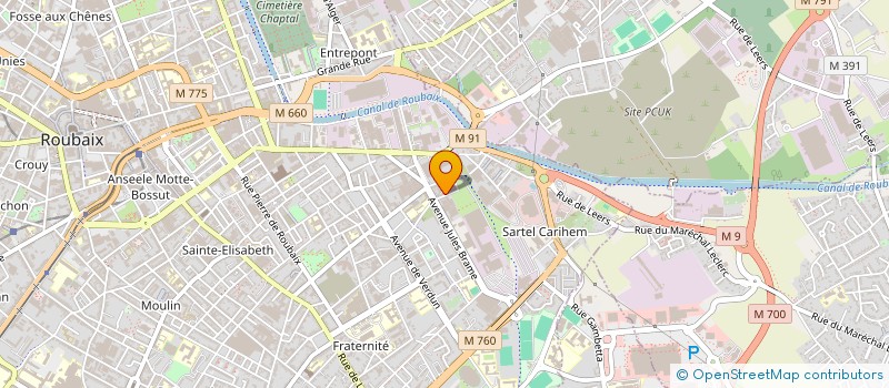 localisation de l'entreprise BASKET CLUB JEAN MACE PASTEUR  ROUBAIX