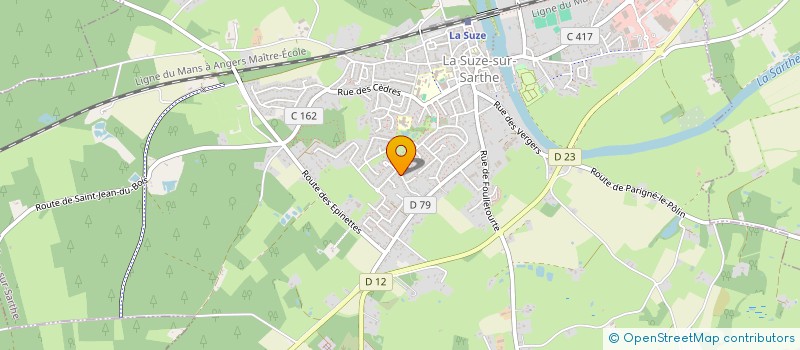 localisation de l'entreprise BASKETS ET BITUME  LA SUZE-SUR-SARTHE