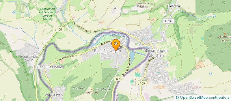 localisation de l'entreprise BASQUIN  BLIES-GUERSVILLER