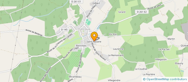 localisation de l'entreprise BASTIERE TRAVAUX FORESTIERS ET EXPLOITATION FORESTIERE  CERCOUX