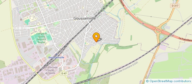localisation de l'entreprise BAT ISOLATION COUVERTURE ETANCHEITE à GOUSSAINVILLE