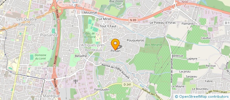 localisation de l'entreprise BAT'METAL33 à ARTIGUES-PRES-BORDEAUX