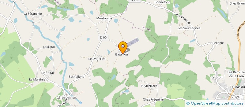 localisation de l'entreprise BATAILLOU GITES à CHERONNAC