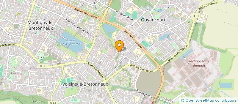 localisation de l'entreprise BATECOFUTUR  GUYANCOURT