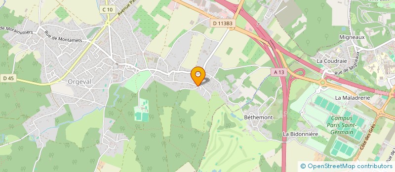 localisation de l'entreprise BATI CV à ORGEVAL