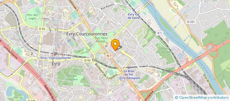 localisation de l'entreprise BATI-ETANCHE 91 à EVRY-COURCOURONNES