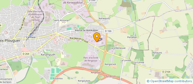 localisation de l'entreprise BATI EVOLUTION à CARHAIX-PLOUGUER