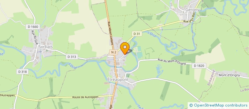 localisation de l'entreprise BATI FINANCE à ETREAUPONT