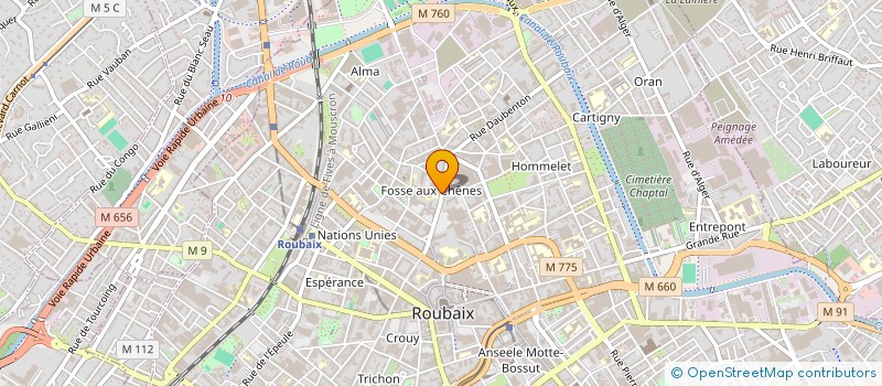 localisation de l'entreprise BATI IMPRESSION DIRECTE  ROUBAIX