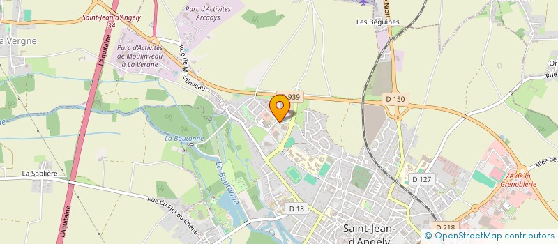 localisation de l'entreprise BATI INNOV POITOU CHARENTES à ST JEAN D'ANGELY