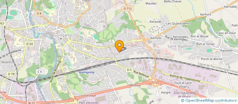 localisation de l'entreprise BATI OUEST  GUINGAMP