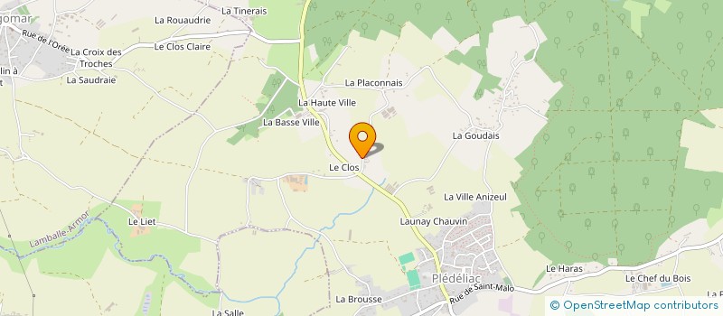 localisation de l'entreprise BATI RD  PLEDELIAC