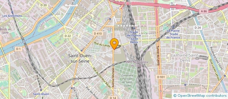 localisation de l'entreprise BATI RENOV 93 à SAINT-OUEN-SUR-SEINE