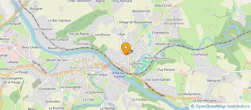 localisation de l'entreprise BATI-TECH à AIXE-SUR-VIENNE