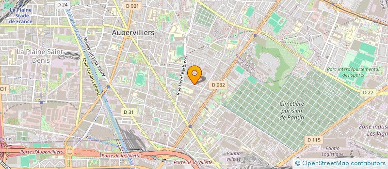 localisation de l'entreprise BATI Y.B à AUBERVILLIERS