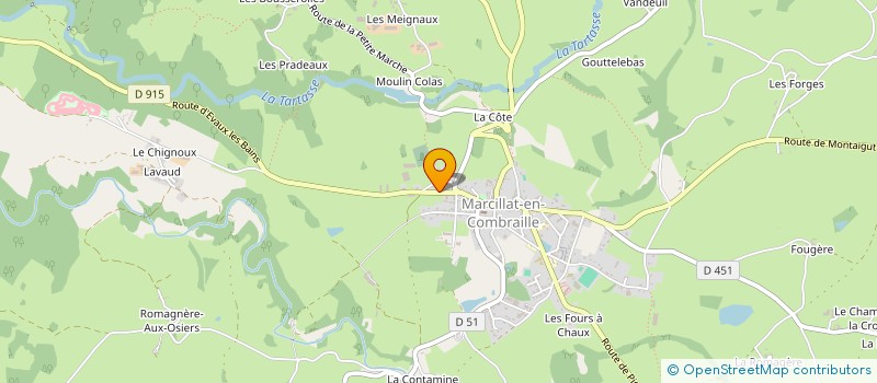 localisation de l'entreprise BATIM PROD à MARCILLAT-EN-COMBRAILLE
