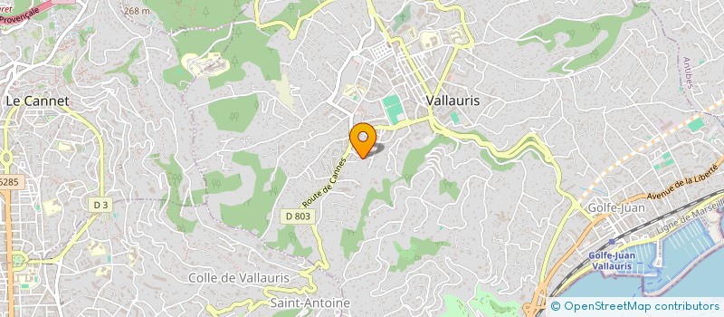 localisation de l'entreprise BATIMENT ELECTRICITE TECHNOLOGIES à VALLAURIS